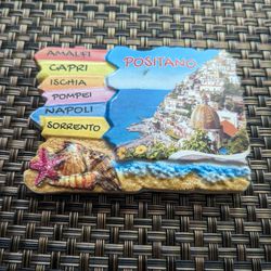 Italy Positano 3D Fridge Magnet. Vibrant Capri Amalfi Pompei Napoli Sorrento 3"  Italy Made