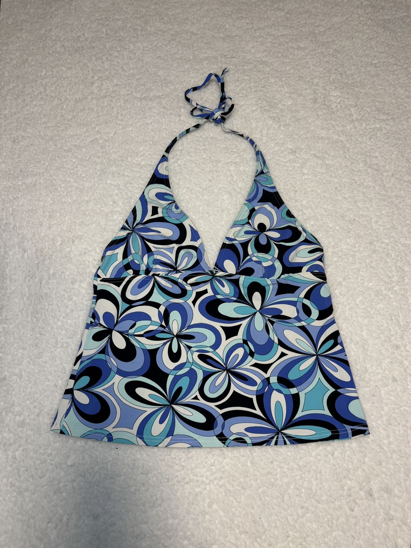 Michael Kors Women Blue Floral Halter Swim Top