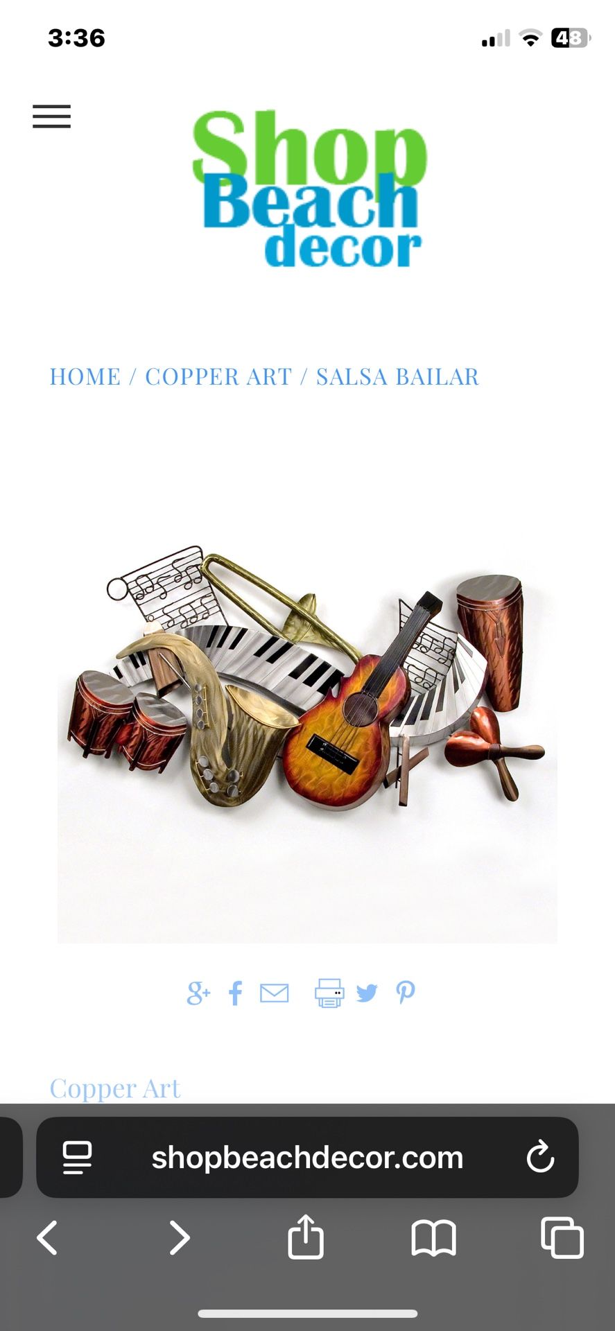 Wall Decor-In COPPER SALSA BAILAR