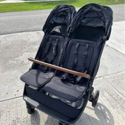 NUNA - TRVL DOUBLE STROLLER, CAVIAR