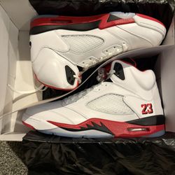 Jordan Five Fire Red Black Tongue 