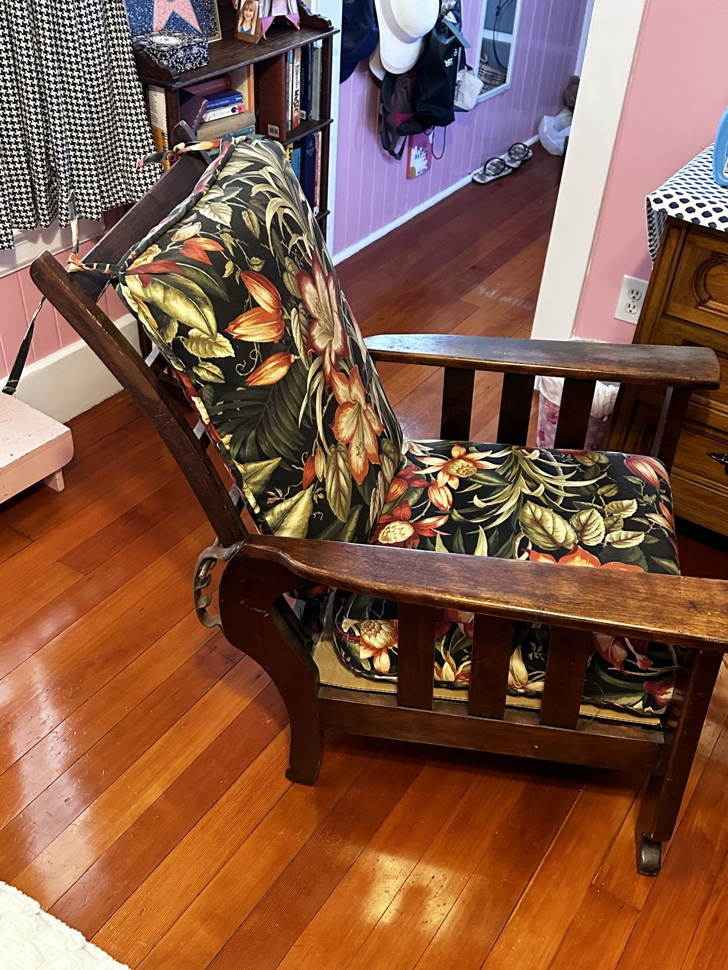 Vintage Antique Morris Chair Armchair Stickley Style Arts And Crafts