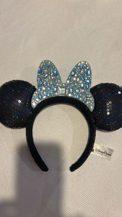 Disney parks Minnie Mouse  Sequined  Ear  Headband  with  Jeweled Bow