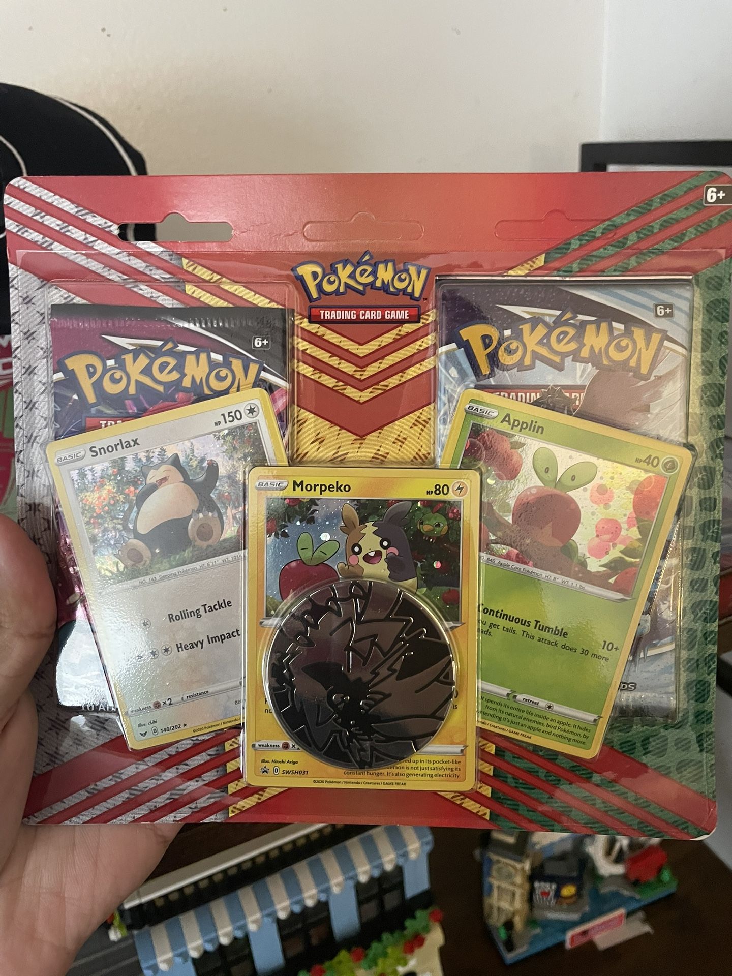 Morpeko Snorlax Applin Pokemon Promo 2 Pack Blister with Coin Sealed