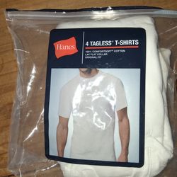 Hanes white t-shirts 4pack size large brand new. Normally over 20 with tax