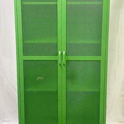 Tall 2 Door Storage Cabinet-Mesh Metal Locker, Kelly Green *Free Delivery*