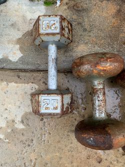 Exercise dumbbells for sale.