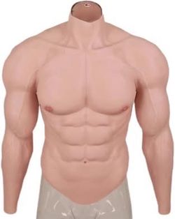 NEW Silicone Muscle Suit with Arms Silicone Muscle Chest for Cosplay (Ivory, M)