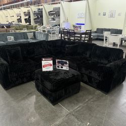 New Black Sectional 