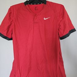 Nike Jacket Women Medium Red Softball Dri-fit Swoosh Coat Windbreaker