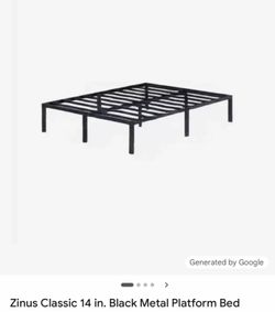 Steel black frame queen bed