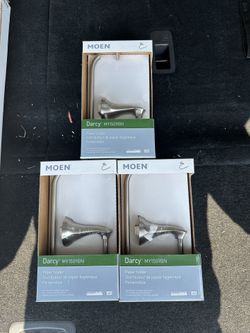 Brand new - MOEN Darcy Single Post Toilet Paper Holder with Press and Mark in Brushed Nickel
