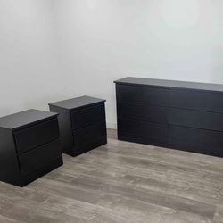 Dresser And 2 Nightstands  - Cómoda Y 2 Mesitas De Noche