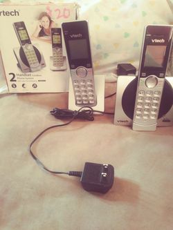 VTech CS6919-2 DECT 6.0 Expandable Cordless Phone with Caller ID and Handset Speakerphone, 2 Handsets, Silver/Black