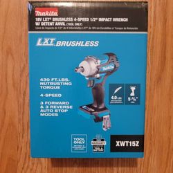 New Makita 18v Brushless Cordless 1/2 Impact Wrench Tool-only $150 Firm Pickup Only
