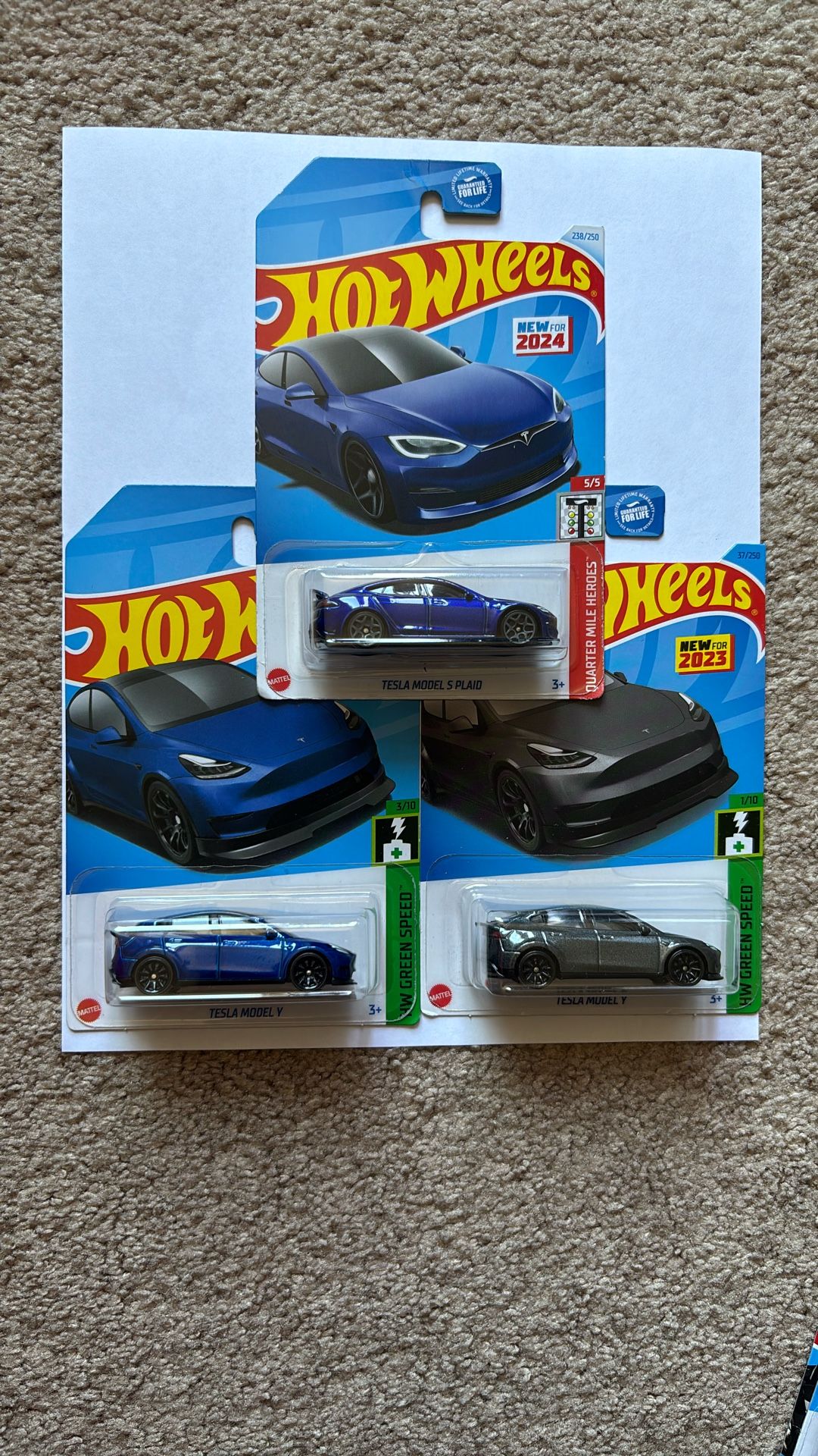 Lot Of 3 Hot wheels Tesla 