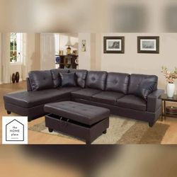 Brand New Sectional 2pc With FREE Ottoman Ready For Delivery 🚚 