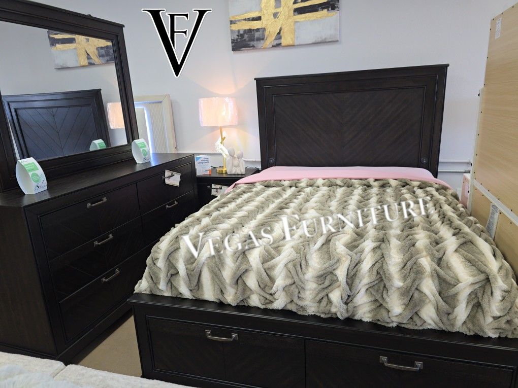 Queen Bedroom Set 4pc ✅ Delivery available ✅ Financing Options Available!✔️✨️No Credit Needed✔️✨️$0 Or $50 Down Payment✨️