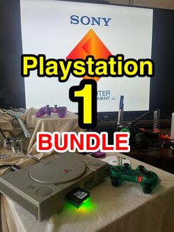 Custom Playstation 1 Console Bundle • PS1 w/ NEW Wireless Controllers + Games + Memory Card