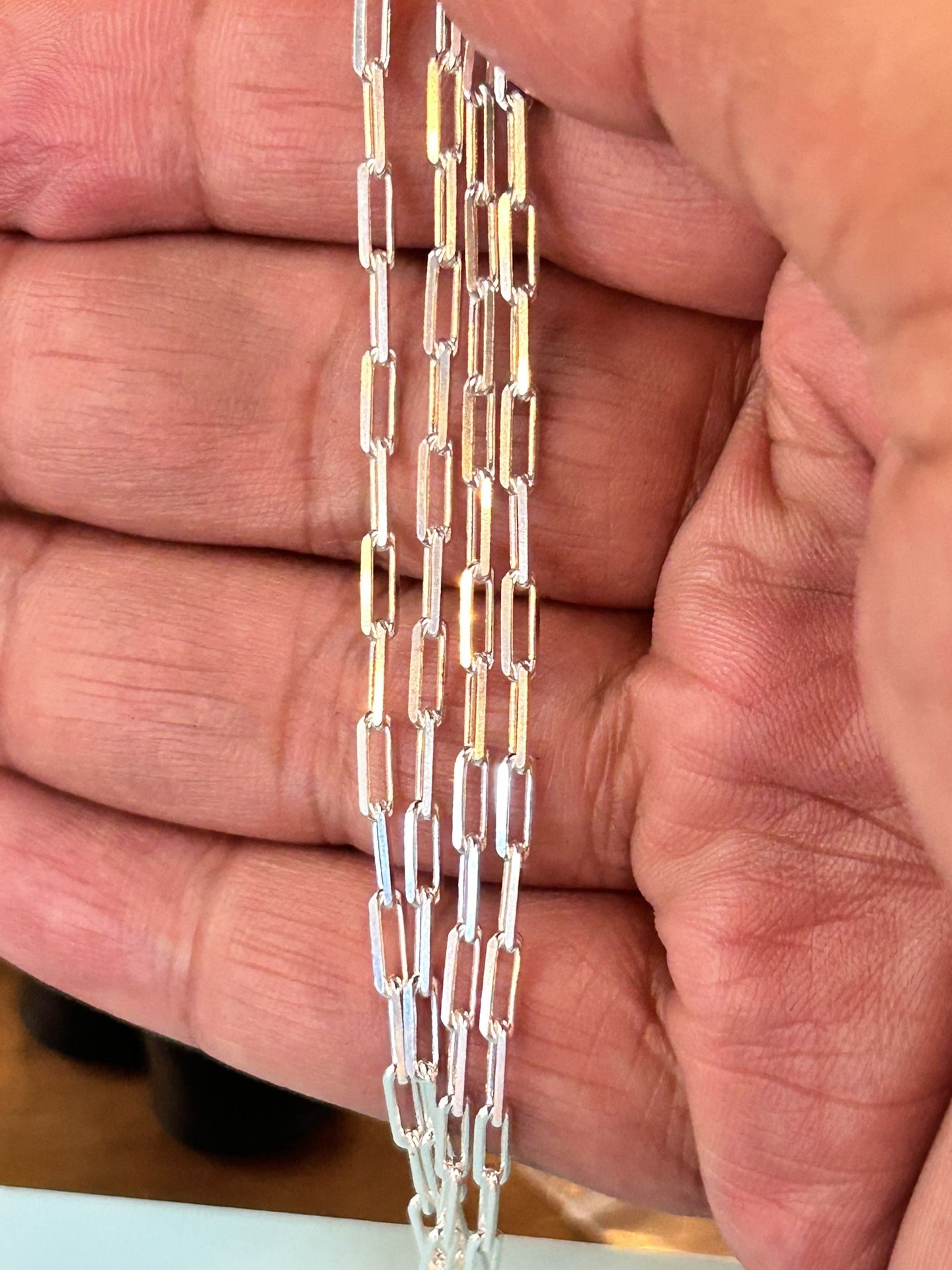 18 Inch Sterling Silver Italian Paperclip Chain 