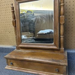 Vintage Ethan Allen Vanity Mirror with Drawer
