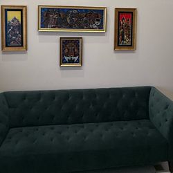 MACY’S FURNITURE POLY VELVET SOFA