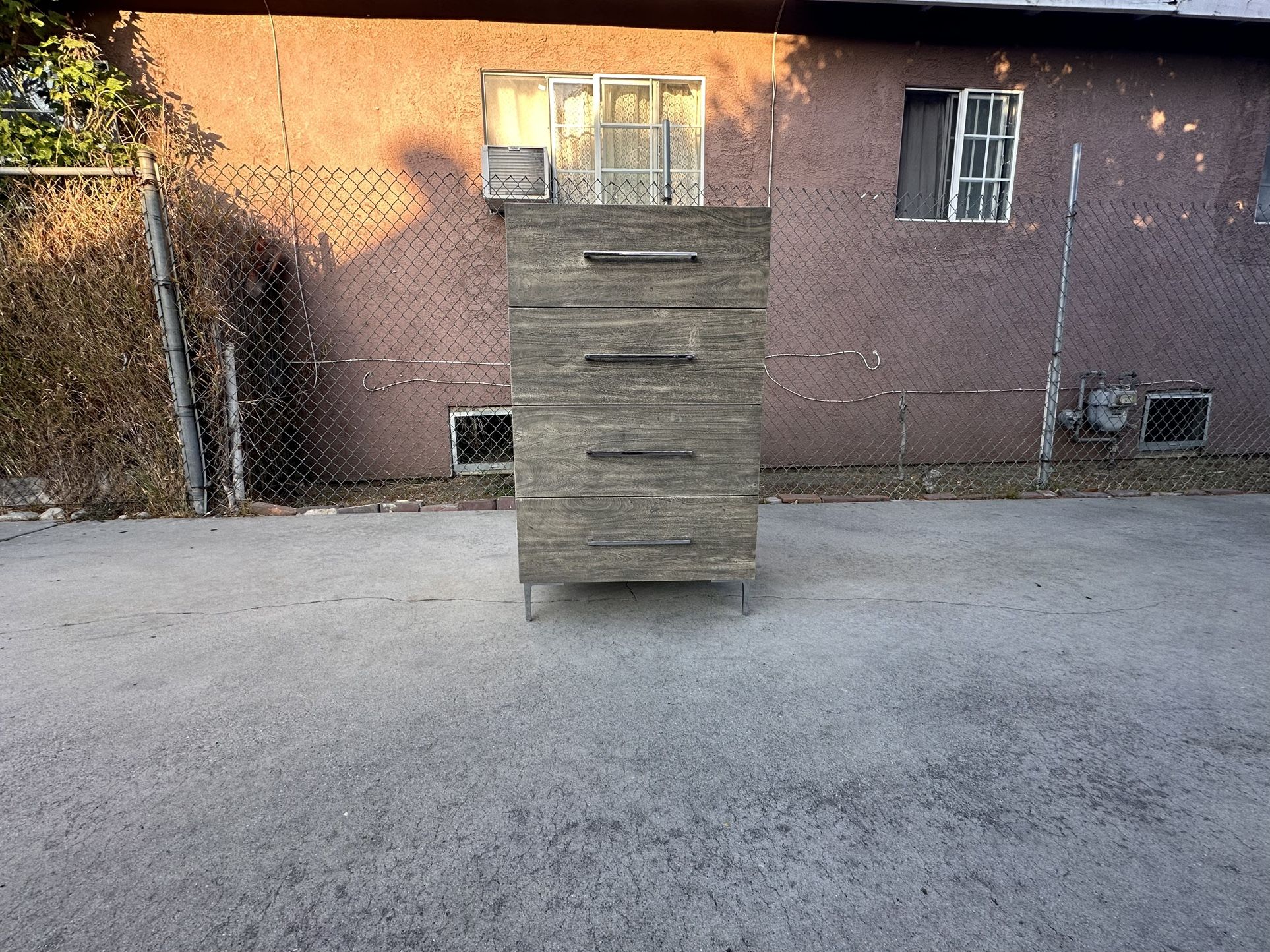 CB2 Link Grey Acadia Wood Dresser Chest Of Drawers Cabinet Tall Boy.