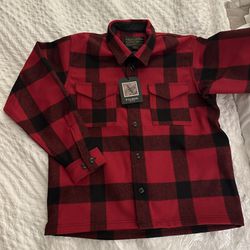 Brand New Red Black Buffalo Plaid Filson Mackinaw Wool Jac-Shirt Size XL