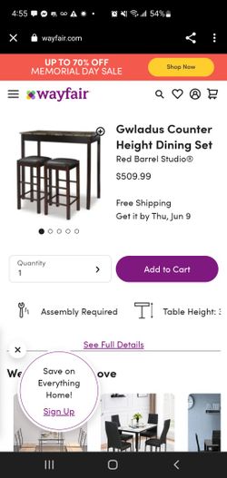 Tall Counter Height Table And Stool Set