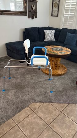 Sliding Shower Tub & shower Transfer Bench for Bathtub with Swivel Seat, Shower Bench with Pivoting Arms, Height Adjustable Shower Seat, 350 Ibs