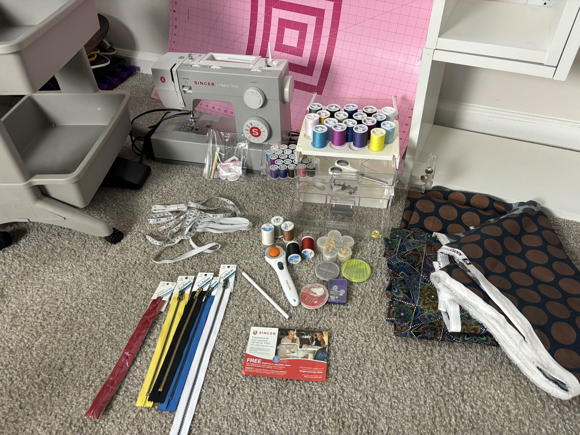 Singer Heavy Duty Sewing Machine and HUGE Sewing Kit - ** Apartment Sale**