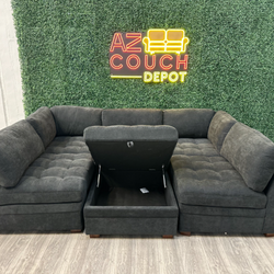 Black Sectional Couch NEW - Free Delivery