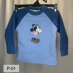 Kids Mickey Mouse Blue Long Sleeve Raglan Shirt
