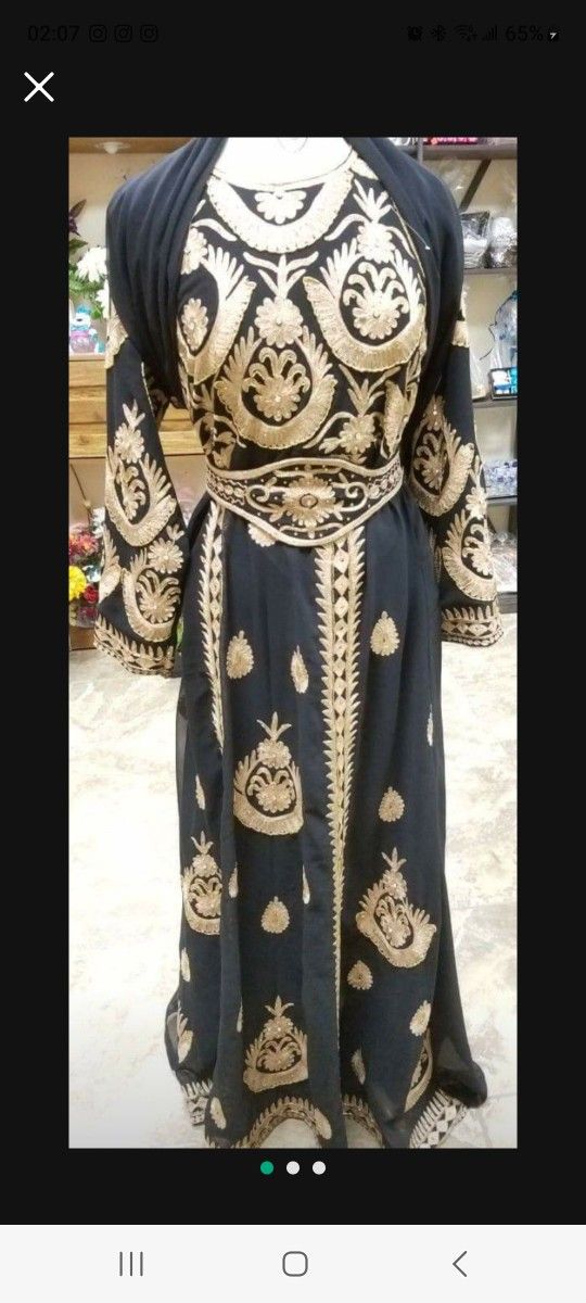 Black and gold kaftan(dress) for Ramadan/Eid/Hennah and.any event