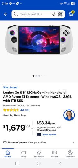 Lenovo Legion Go S 8" Gaming Handheld