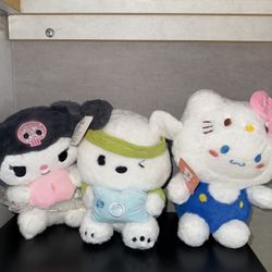 Sanrio hello kitty, kuromi, pochacco, cinnamoroll plushes