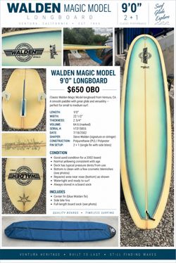 9’-5” Walden Magic Ride Longboard