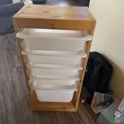 2 IKEA Vertical Trofast Toy Storage With Bins
