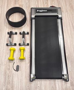 Treadmill dumbbells push up bars  back donut muscle roller work out