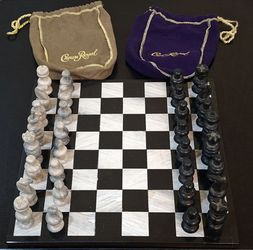 VINTAGE HAND-CARVED MARBLE CHESS SET
