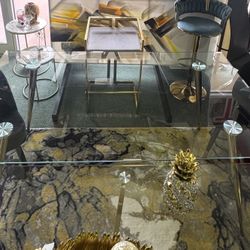 BLACK & GOLD 3 Piece Dining SET