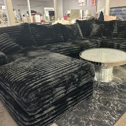 Brand New Elegant Super Plush High Density Corduroy Sectional Set 