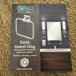 Gatco Form Towel Ring Chrome Model #5332 Brand New in Box!