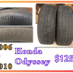 Honda Odyssey Tires, 2006 2007 2009 2010 2008