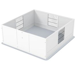 PawHut Dog Whelping Box~NEW~ with Washable Pee Pad, Adjustable Height Door, for Large Breed Dogs, 49" x 47" x 19"