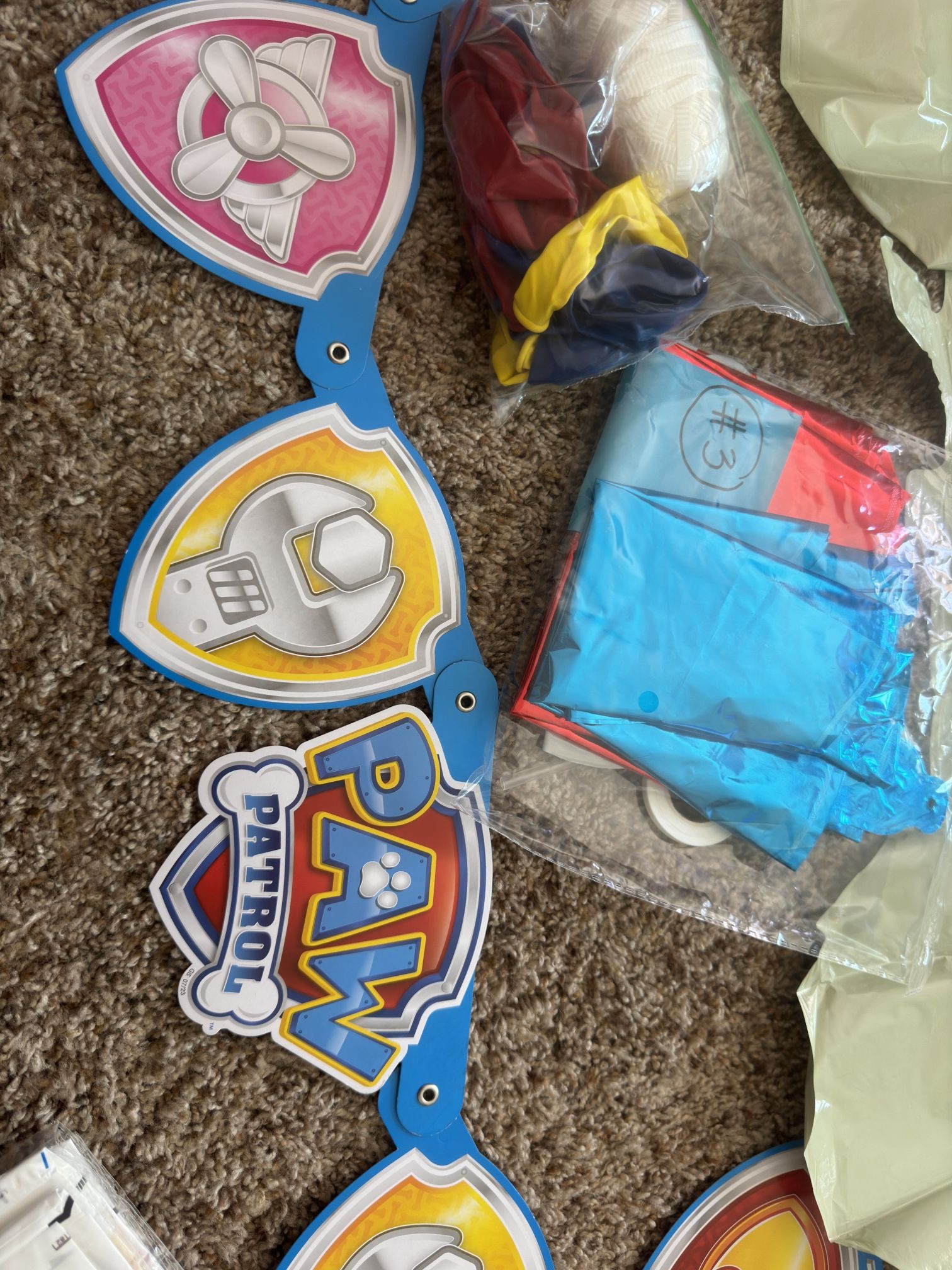 Paw Patrol Paper Banner 5 Ft and Plastic Tablecloths