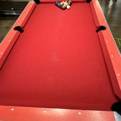 Pool Table With Balls