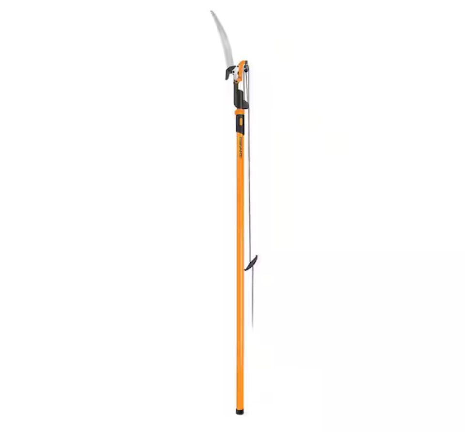 Fiskars PowerLever 1-1/8 in. Cut Capacity Steel Saw Blade 15 in. Fiberglass Pole 14 ft. Tree Pruner