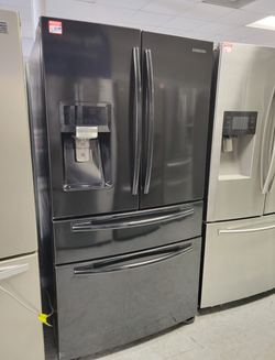 Samsung 4‑Door French Door Fridge – Black, Water & Ice