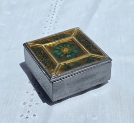 Vintage Square Metal Trinket Box